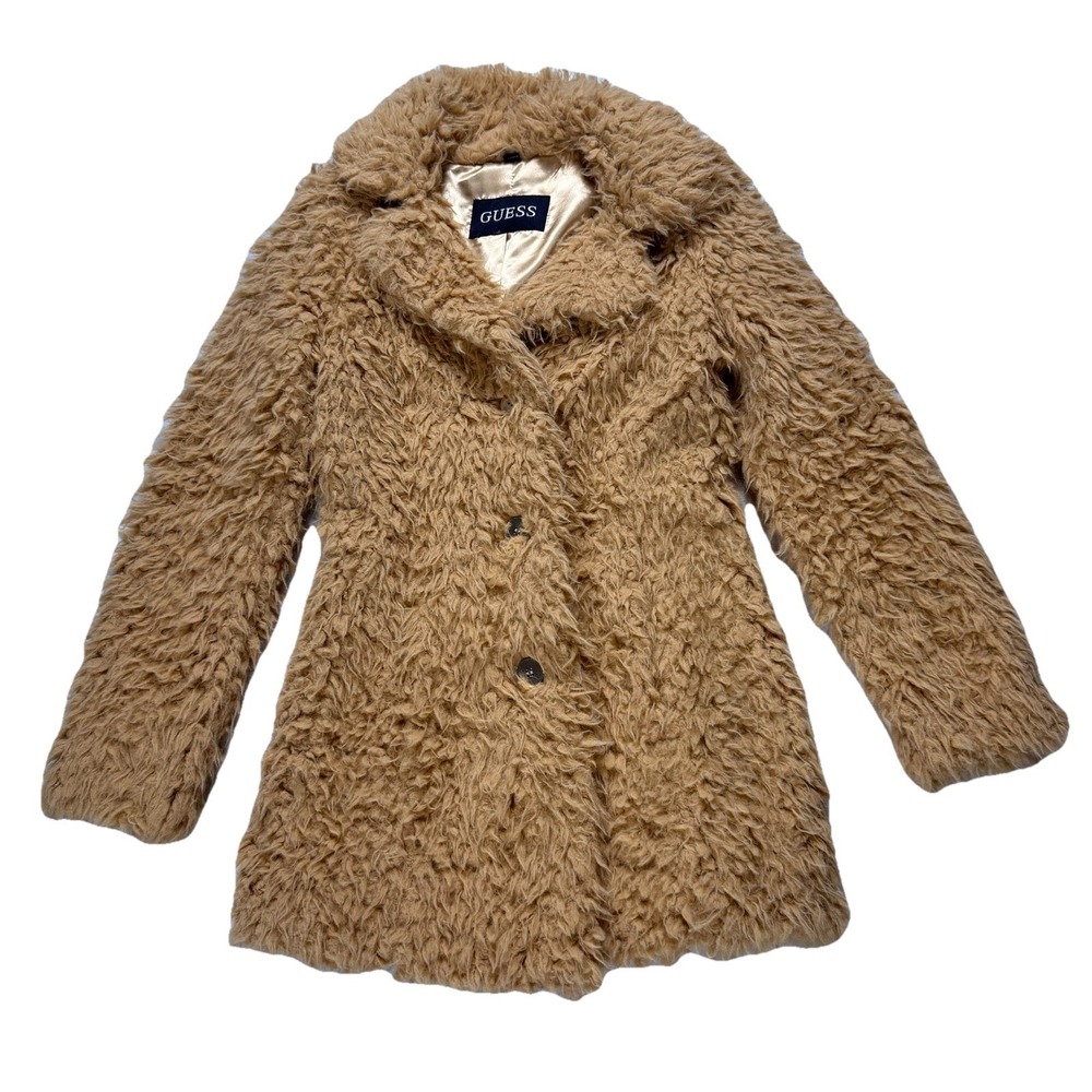 guess faux fur coat Women Winter Jacket‎ Camel Small